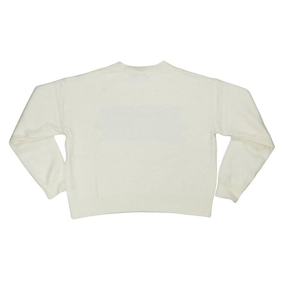 Hooked Up Juniors Teddy Bear "It Girl" Crew Neck Women's Sweater NWT Cream - Picture 3 of 3